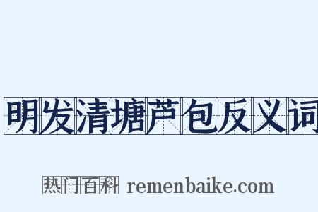 明发清塘芦包反义词是什么意思的图片